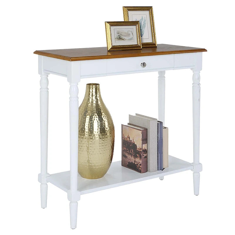 French Country 1 Drawer Hall Table with Shelf