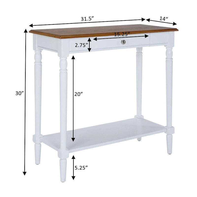 French Country 1 Drawer Hall Table with Shelf