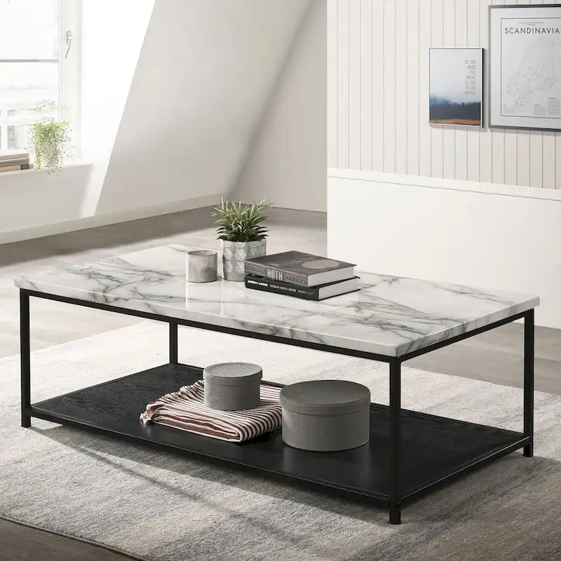 Contemporary 47-inch Wood 1-Shelf Coffee Table by