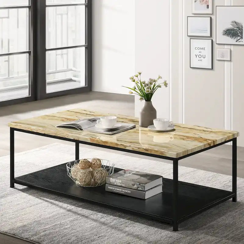 Contemporary 47-inch Wood 1-Shelf Coffee Table by