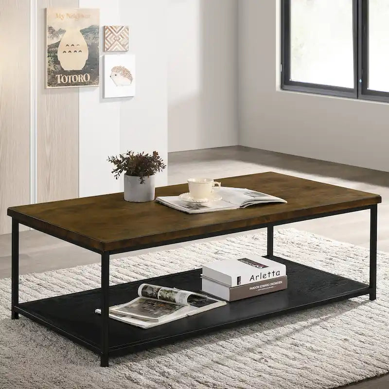 Contemporary 47-inch Wood 1-Shelf Coffee Table by