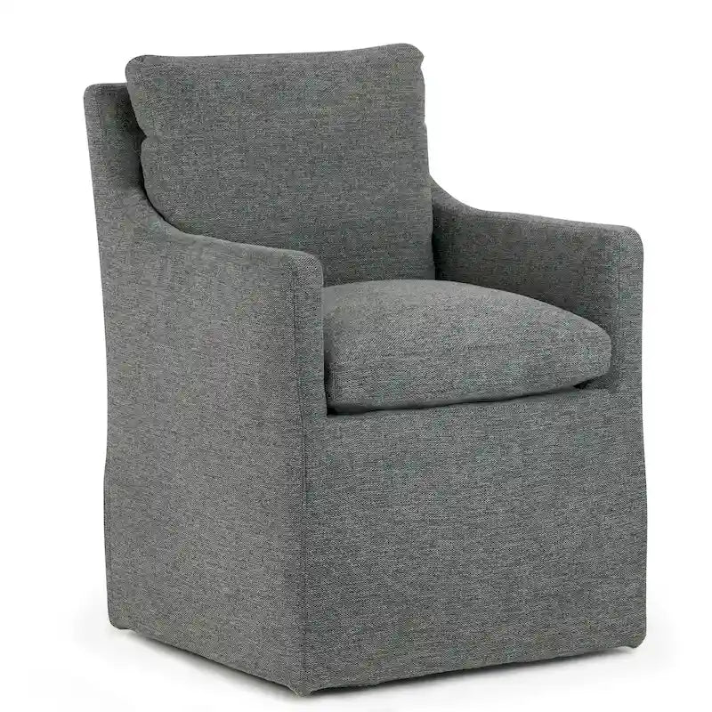 Gray Fabric Accent Chair with Down Feathers